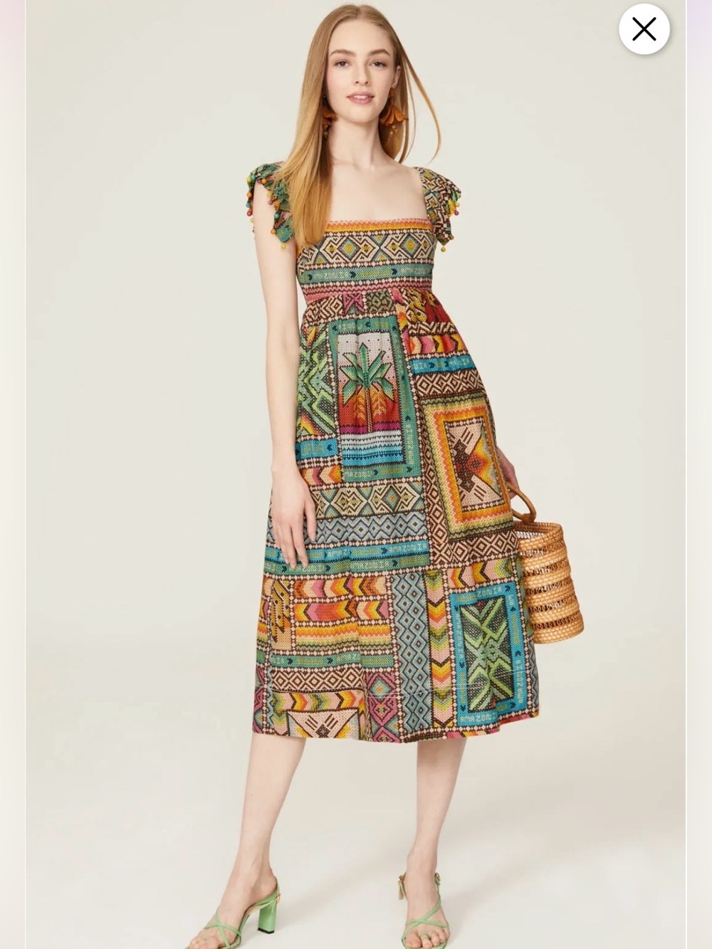 FARM Rio Banana Scarves Printed Midi Dress